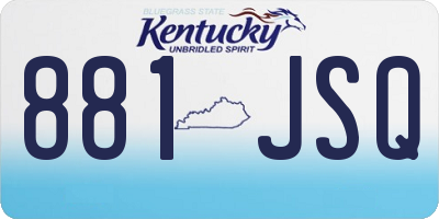 KY license plate 881JSQ