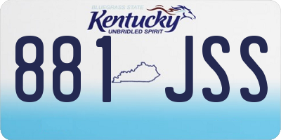 KY license plate 881JSS