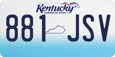 KY license plate 881JSV