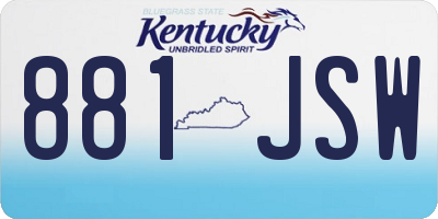 KY license plate 881JSW