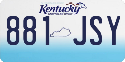 KY license plate 881JSY