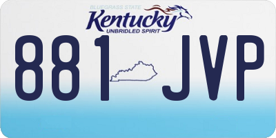 KY license plate 881JVP