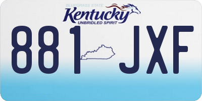 KY license plate 881JXF