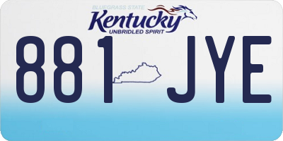 KY license plate 881JYE