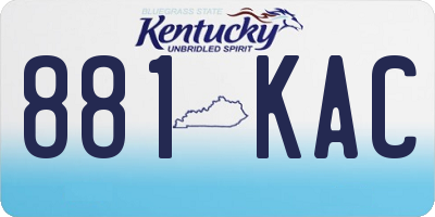 KY license plate 881KAC