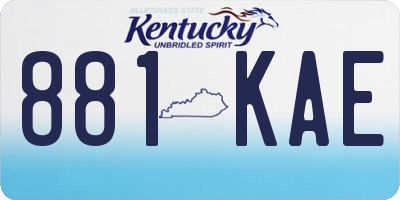 KY license plate 881KAE