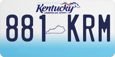 KY license plate 881KRM