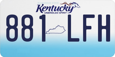KY license plate 881LFH