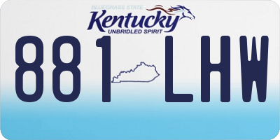 KY license plate 881LHW