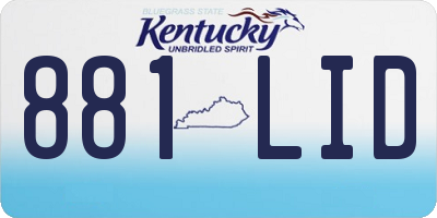 KY license plate 881LID