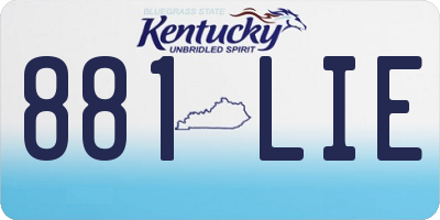 KY license plate 881LIE