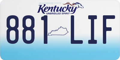 KY license plate 881LIF