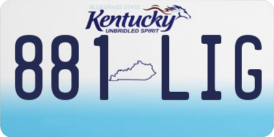 KY license plate 881LIG