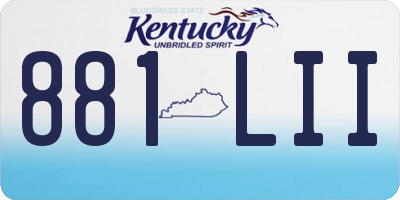 KY license plate 881LII