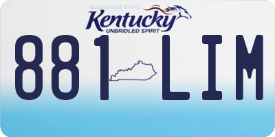 KY license plate 881LIM