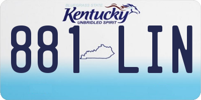 KY license plate 881LIN