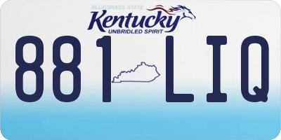KY license plate 881LIQ