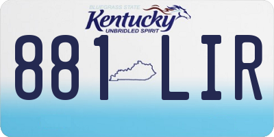 KY license plate 881LIR