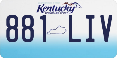 KY license plate 881LIV