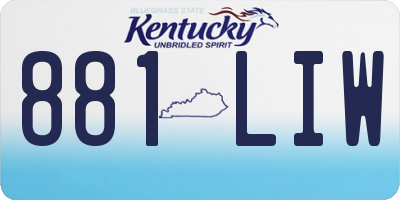 KY license plate 881LIW