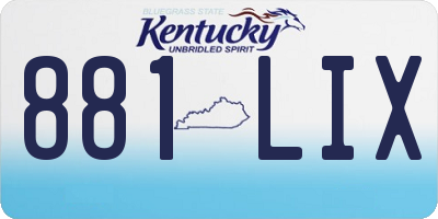 KY license plate 881LIX
