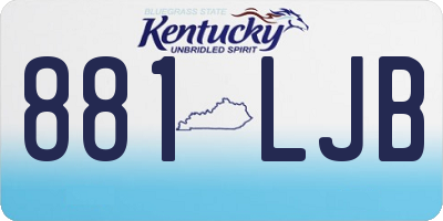 KY license plate 881LJB