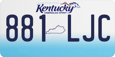 KY license plate 881LJC