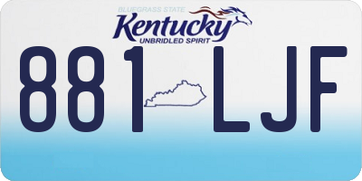 KY license plate 881LJF