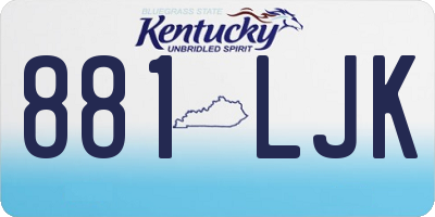 KY license plate 881LJK