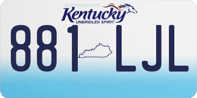 KY license plate 881LJL