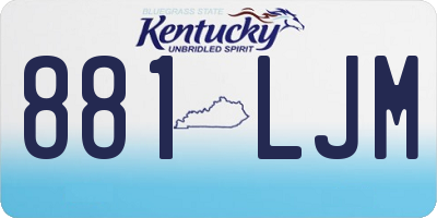 KY license plate 881LJM
