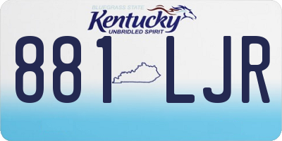KY license plate 881LJR
