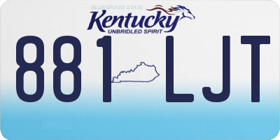 KY license plate 881LJT