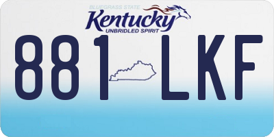 KY license plate 881LKF