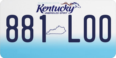 KY license plate 881LOO