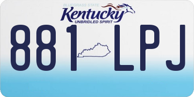 KY license plate 881LPJ