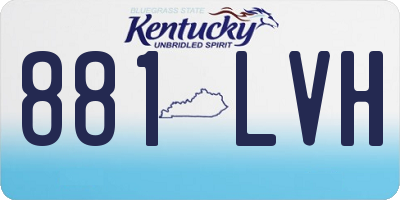 KY license plate 881LVH