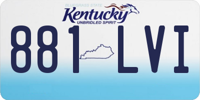 KY license plate 881LVI