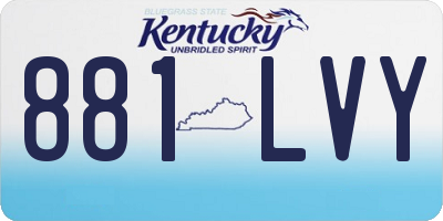 KY license plate 881LVY