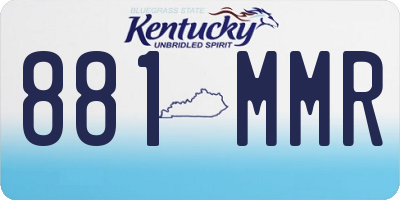 KY license plate 881MMR