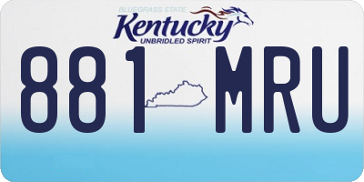 KY license plate 881MRU