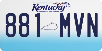 KY license plate 881MVN