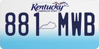 KY license plate 881MWB