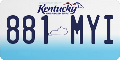 KY license plate 881MYI