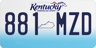 KY license plate 881MZD