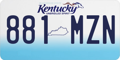 KY license plate 881MZN