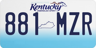 KY license plate 881MZR
