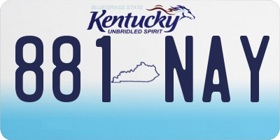 KY license plate 881NAY