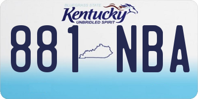 KY license plate 881NBA