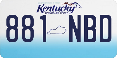 KY license plate 881NBD